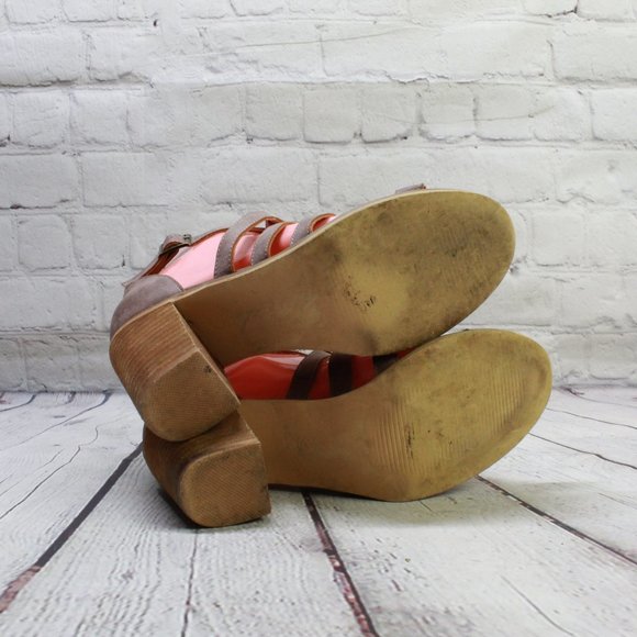 Mi.iM Don't Cross Me Heel Brown Leather Braided Straps Sandals Size 7 - Picture 9 of 9